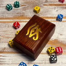 Load image into Gallery viewer, Wooden trinket box with Eye of Horas design on lid | Keepsake Box | Ring box |Dice Box