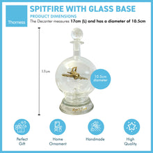 Load image into Gallery viewer, Ornamental glass model of a Spitfire aeroplane in a decorative glass decanter with glass base  | memorabilia | spitfire gifts for men | WW2 gift | wartime memorabilia | Battle of Britain
