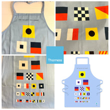 Load image into Gallery viewer, The Sailors Eye Chart Apron | Unisex Apron for Coking | Sailors Design | Novelty Cooking gift | Nautical gift | 100% cotton | Adjustable Apron | 85cm x 70cm