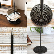 Load image into Gallery viewer, Vintage Cast Iron Bill Receipt Spike Paperweight Desk Accessory