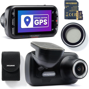 Nextbase 222G GPS Car Dash Cam - 1080p/30fps HD 140° Recording Car Camera Dash Cam with Intelligent Parking, Loop Recording, G-Sensor - Includes GPS Mount, Polarising Filter, 32GB SD Card, Carry Case
