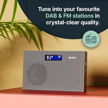 Load image into Gallery viewer, DAB, DAB+ Digital and FM radio | Battery and Mains Powered Portable Radio with 15 Hours Playback and LED Display | Majority Histon 2 Compact DAB Radio | Radio with Dual Alarm and 20 Preset | Black