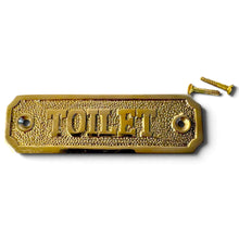 Load image into Gallery viewer, The Polished Brass Toilet Sign – A Solid Cast Brass Door Plaque