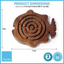 Load image into Gallery viewer, HANDCRAFTED FISH SHAPED WOODEN LABYRINTH GAME | Hand Maze Puzzle | Hand Eye Co Ordination Toy | Traditional Toy | Retro Game | Brain Teaser