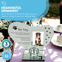 Load image into Gallery viewer, My Dog Smile glass memorial candle holder and photo frame | Grief sympathy gift for dog owners | memorial plaques for pets | dog frame memorial | remembrance for dog | Dog candle holder
