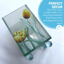 Load image into Gallery viewer, Elegant Yellow Tulip Glass Votive Candle Holder – Perfect for Home Decor & Gifts