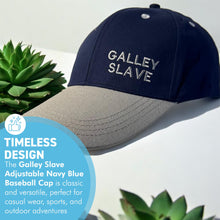 Load image into Gallery viewer, Galley Slave Adjustable Navy Blue Baseball Cap, classic unisex cotton hat for casual, sports & outdoor wear