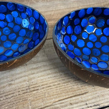 Load image into Gallery viewer, Two Coconut bowl with Deep Blue lacquered interior