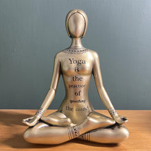 Load image into Gallery viewer, Golden Ceramic Yoga Meditation Spiritual Ornament: Tranquillity Through Art - Elevate Your Zen Space