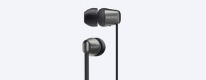 Sony Black WI-C310 Bluetooth Wireless In-Ear Headphones with Mic, up to 15h battery life | Magnetic earbuds | Non-tangle flat cable
