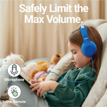 Load image into Gallery viewer, Majority Wired Childrens BLUE HEADPHONES OVER EAR | Comfort Soft Cushion Earpads