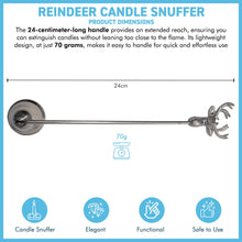 Load image into Gallery viewer, Stag Candle Extinguisher with long handle, avoids wax spill, Aluminium Candle Snuffer