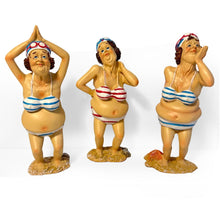 Load image into Gallery viewer, Set of 3 CUTE OLD DEARS resin FIGURINES | Seaside ornament | bathroom ornaments | beach figurine | 15cm (H) | Swimmer | Old Deer | Timeless Treasures