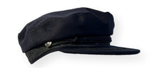 Load image into Gallery viewer, Traditional Wool Breton Cap | Size 59cm | Captain Fisherman Mariner Yachtsman Sailors Fiddlers Cap | Baker Boy flat cap skipper | Designed in the UK | classic peaked French and Greek boatman's hat