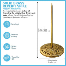 Load image into Gallery viewer, Solid Brass Receipt Spike Holder Vintage Bill Fork Paper Memo Organizer Retro