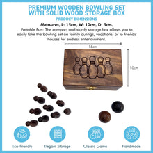 Load image into Gallery viewer, Deluxe Wooden Bowling Set with Solid Wood Storage Box | Ideal Gift for All Ages and Occasions