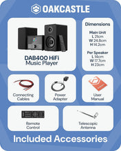 Load image into Gallery viewer, Refurbished Oakcastle DAB400 HIFI system DAB/FM Bluetooth Music System with CD Player, USB Playback, AUX Input, Dual Alarm Clock, Remote Control, Colour Display and 40W Stereo Sound