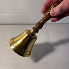 Load image into Gallery viewer, Elegant 18cm Aluminium Library Hand Bell with Antique Brass Finish and Wooden Handle