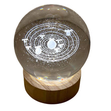 Load image into Gallery viewer, 3D Crystal Ball Night Light USB Lamp with Ludosphere Galaxy Design, Elegant, Modern Illumination for Any Room