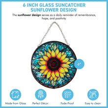 Load image into Gallery viewer, Vibrant Sunflower Stained Glass Suncatcher, 6-Inch Decorative Window Ornament