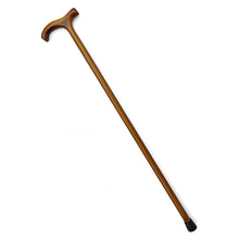 Load image into Gallery viewer, Varnished Tawny Wood Classic Derby Walking Stick