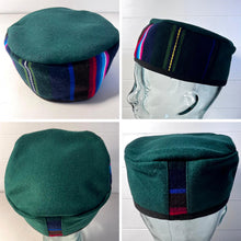 Load image into Gallery viewer, Handmade Nepalese Wool Green Smoking Cap, Lightweight, Stylish, with Traditional Tibetan Accents, Size 60cm, Large