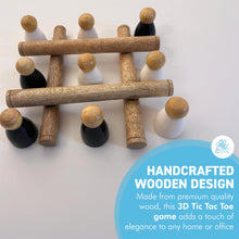 Load image into Gallery viewer, Handcrafted Wooden 3D Tic Tac Toe Game – Classic Family Board Game | Unique Gift for All Ages