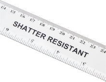 Load image into Gallery viewer, 𝗦𝗜𝗡𝗚𝗟𝗘 𝟯𝟬𝗖𝗠 𝗦𝗛𝗔𝗧𝗧𝗘𝗥𝗣𝗥𝗢𝗢𝗙 𝗖𝗟𝗘𝗔𝗥 𝗔𝗖𝗥𝗬𝗟𝗜𝗖 𝗥𝗨𝗟𝗘𝗥 | School | Office | Drawing | Craft | 𝗠𝗘𝗔𝗦𝗨𝗥𝗜𝗡𝗚 𝗧𝗢𝗢𝗟 𝗜𝗡𝗖𝗛𝗘𝗦 & 𝗖𝗠 | Exams | Geometry | Maths | Students | Teachers | Kids