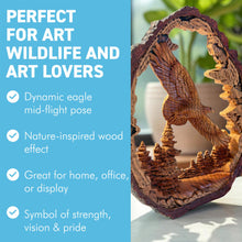 Load image into Gallery viewer, 𝗙𝗟𝗬𝗜𝗡𝗚 𝗘𝗔𝗚𝗟𝗘 𝗦𝗖𝗨𝗟𝗣𝗧𝗨𝗥𝗘, Resin Wood Effect Bird of Prey Figurine, Decorative Wildlife Ornament for Home & Office