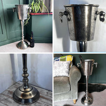 Load image into Gallery viewer, Floor Standing Champagne Wine Cooler Bucket with Distressed Finish, Elegant Beverage Holder for Entertaining