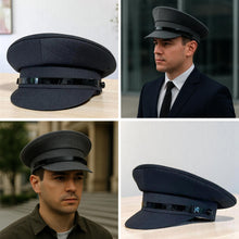 Load image into Gallery viewer, Size 57cm | Medium Light Grey Chauffeur Style Peaked Cap | Traditional style ideal for weddings, school proms and special events| Driving Cap | UK size 7 | US size 7 1/84