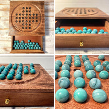 Load image into Gallery viewer, Wooden Solitaire with Drawer for Storing Marbles | Travel Games | Strategic & Traditional Games | Perfect for Adults & Family Fun