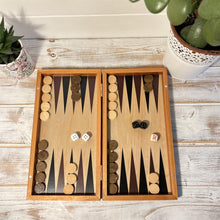 Load image into Gallery viewer, WOODEN INLAID BACKGAMMON SET 30cm x 18cm| Classic Strategy Board Game | Wooden playing pieces and dice | Inlaid playing board | back gammon| Backgamon | Magnetic closure