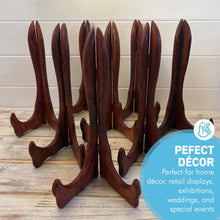 Load image into Gallery viewer, Wooden Plate Display Stands 25cm – Set of 8 Hinged Easel Holders