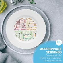 Load image into Gallery viewer, Colourful melamine PORTION CONTROL PLATE for Adults to Encourage Healthy Eating, Melamine Diet Plate Visually Divided for Slimming and Weight Loss | 100% Certified Food-Safe & BPA-Free Melamine