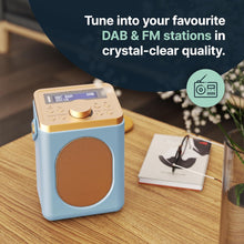 Load image into Gallery viewer, DAB, DAB+ Digital and FM Bluetooth radio | Battery and Mains Powered Portable DAB Radio | Majority Little Shelford | Bluetooth Connectivity, Dual Alarm, 15 Hours Playback and LED Display | Duck Egg
