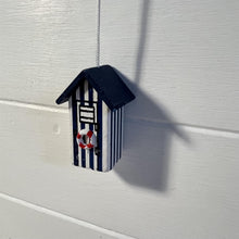 Load image into Gallery viewer, Dark Blue beach hut light pull | Nautical Theme Wooden Beach Hut Cord Pull Light Pulls