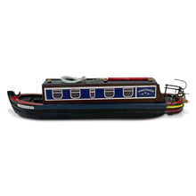 Load image into Gallery viewer, Detailed 20 cm long WOODEN KINGFISHER MODEL CANAL NARROWBOAT BARGE MODEL