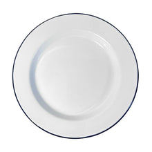Load image into Gallery viewer, 24cm White Enamel Dinner Plate | Enamel plate | Single plate | Traditional dinner plate | Kitchen plate for pies, sides and dinner | 24cm