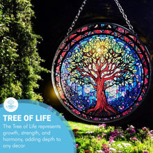 Load image into Gallery viewer, 6-Inch Tree of Life Stained Glass Suncatcher | Elegant Window Decoration