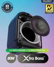 Load image into Gallery viewer, Refurbished Majority Pulse P1 𝗣𝗔𝗥𝗧𝗬 𝗞𝗔𝗥𝗔𝗢𝗞𝗘 𝗕𝗟𝗨𝗘𝗧𝗢𝗢𝗧𝗛 𝗦𝗣𝗘𝗔𝗞𝗘𝗥 with Big Sound and Smart LED Lights – Compact, Portable, Party-Ready Audio for Home, Outdoor, and Events