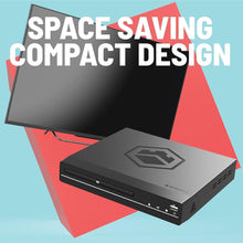 Load image into Gallery viewer, Compact DVD Player with Included HDMI | Multi Region Disc Playback | 1080P HD Upscaling | HDMI, RCA, & AV Connectivity | USB, MP3, & CD Playback | Easy Use Remote Control Included | Oakcastle DVD100