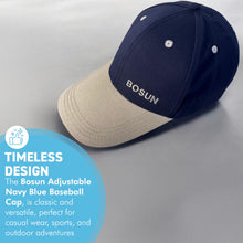 Load image into Gallery viewer, Bosun Adjustable Navy Blue Baseball Cap, classic unisex cotton hat for casual, sports & outdoor wear