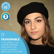 Load image into Gallery viewer, Black French Beret Hat | Classic wool hat | One size | French cap |  Fancy dress theme hat | Vintage French Beret solid colour | Unisex style ideal for men and women