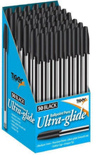 Load image into Gallery viewer, Pack of 50 Black Ballpoint Pens Ultra Glide Smooth Writing German Ink Medium Tip Office School Home
