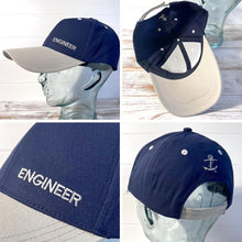 Load image into Gallery viewer, Engineer Adjustable Navy Blue Baseball Cap, classic unisex cotton hat for casual, sports & outdoor wear