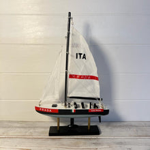 Load image into Gallery viewer, LUNA ROSA AMERICAS CUP MODEL YACHT | Sailing | Yacht | Boats | Models | Sailing Nautical Gift | Sailing Ornaments | Yacht on Stand | 33cm (H) x 21cm (L) x 4cm (W)