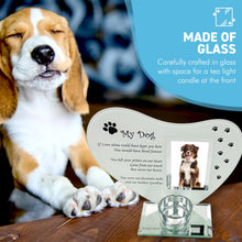 Load image into Gallery viewer, Inspirational Poem & Candle Holder Memorial Plaque for Dogs  Thorness Glass Photo Frame