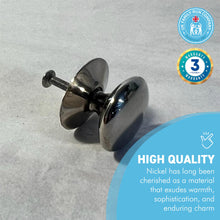 Load image into Gallery viewer, Cherema Nickel Knob | Single door knob | Nickel cupboard knobs | Cabinet hardware | Antique nickel cupboard handles | Cupboard door handles | 30mm