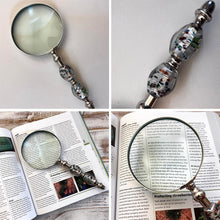 Load image into Gallery viewer, Elegant Shimmering Bead Handheld Magnifying Glass, Stylish Design with Practical Functionality